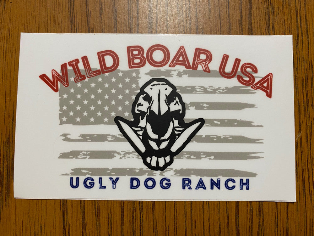 WILD BOAR USA AMERICAN PROUD VINYL DECAL