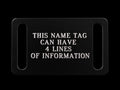 Slide-On Name Tag, black aluminum plate with strap slots